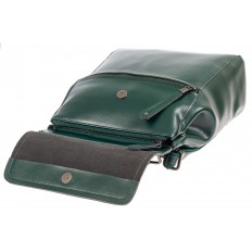 На фото 4 - Кожаный женский рюкзак, цвет зелёный