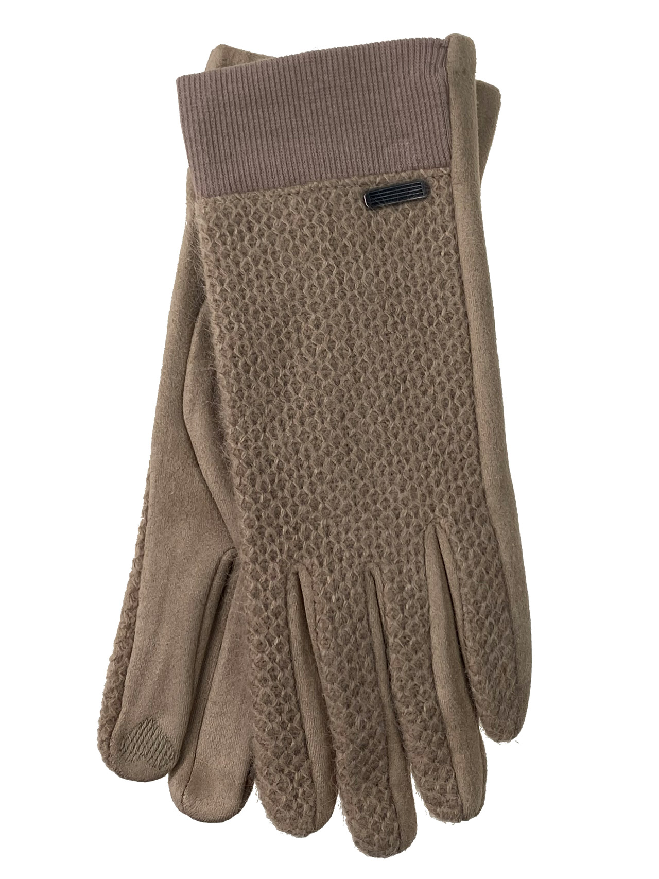 На фото 1 - Женские демисезонные перчатки, цвет бежевый