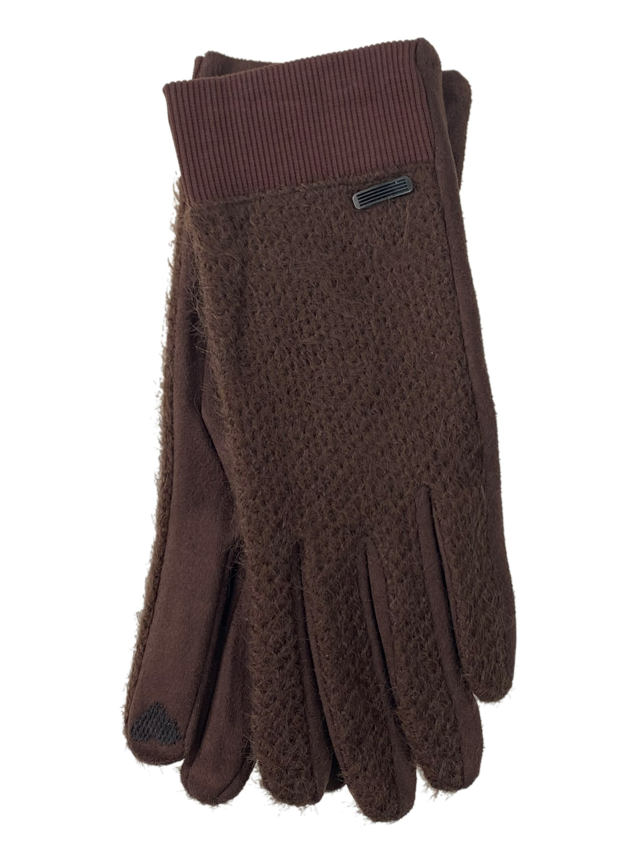 На фото 1 - Женские демисезонные перчатки, цвет шоколад