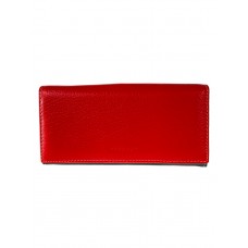 На фото 1 - Женское портмоне из натуральной кожи, цвет красный с тёмно-синим
