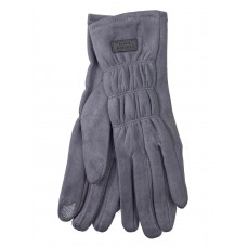 На фото 1 - Велюровые демисезонные перчатки, цвет  серый