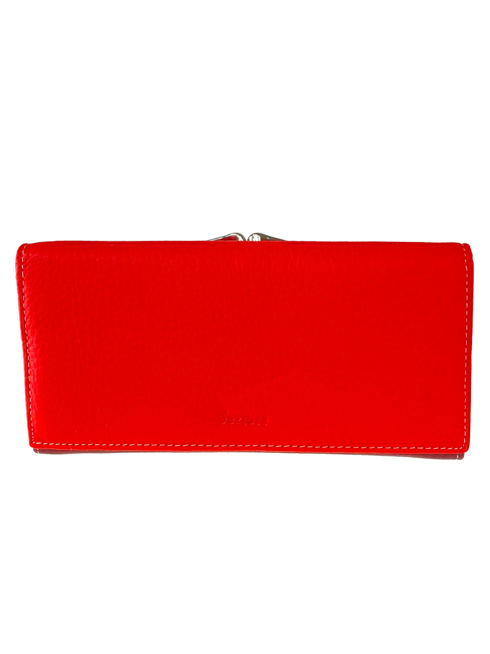 На фото 1 - Женское портмоне из натуральной кожи, цвет красный с бордовым