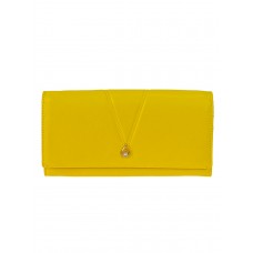 На фото 1 - Женское портмоне из натуральной кожи, цвет желтый