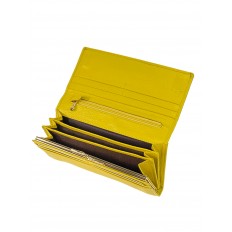 На фото 2 - Женское портмоне из натуральной кожи, цвет желтый