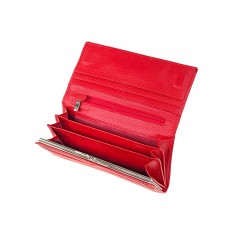 На фото 2 - Женское портмоне из натуральной кожи, цвет красный