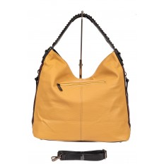 На фото 3 - Большая сумка шоппер из искусственной кожи, цвет желто-коричневый