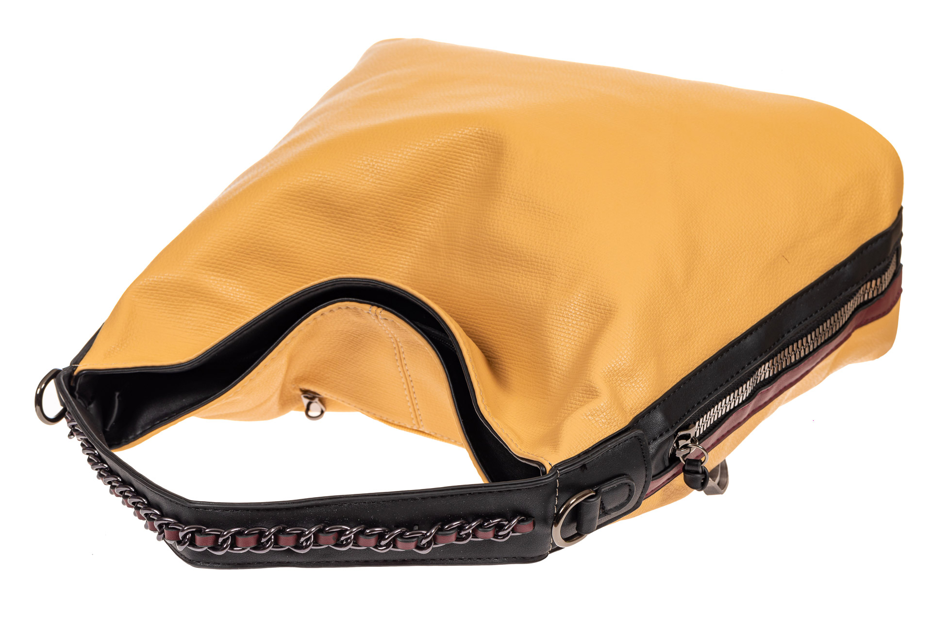 На фото 4 - Большая сумка шоппер из искусственной кожи, цвет желто-коричневый