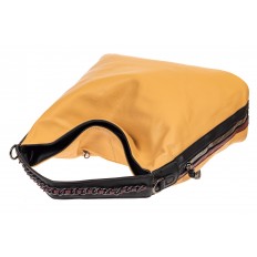 На фото 4 - Большая сумка шоппер из искусственной кожи, цвет желто-коричневый