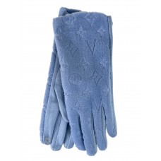 На фото 1 - Элегантные демисезонные перчатки из велюра, цвет голубой