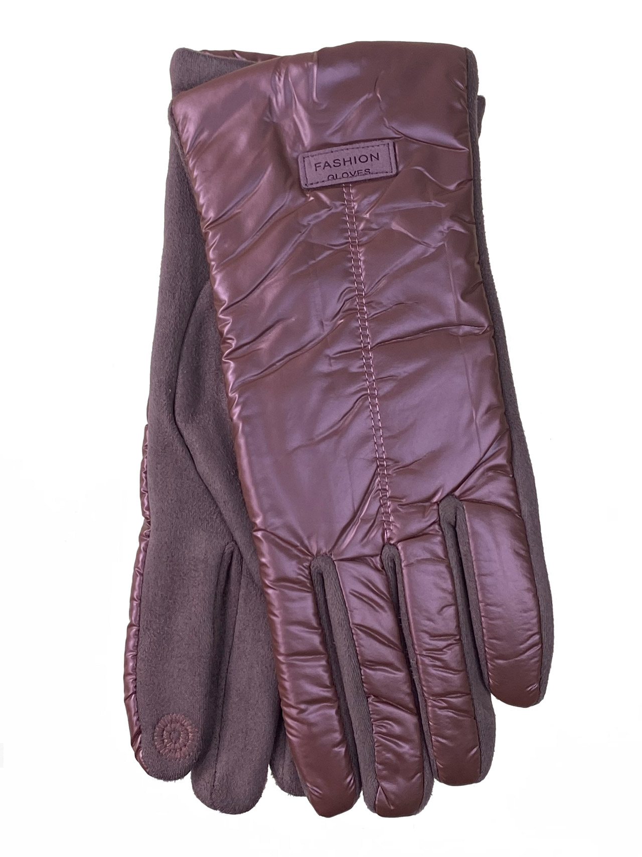 На фото 1 - Теплые женские перчатки, цвет розовый
