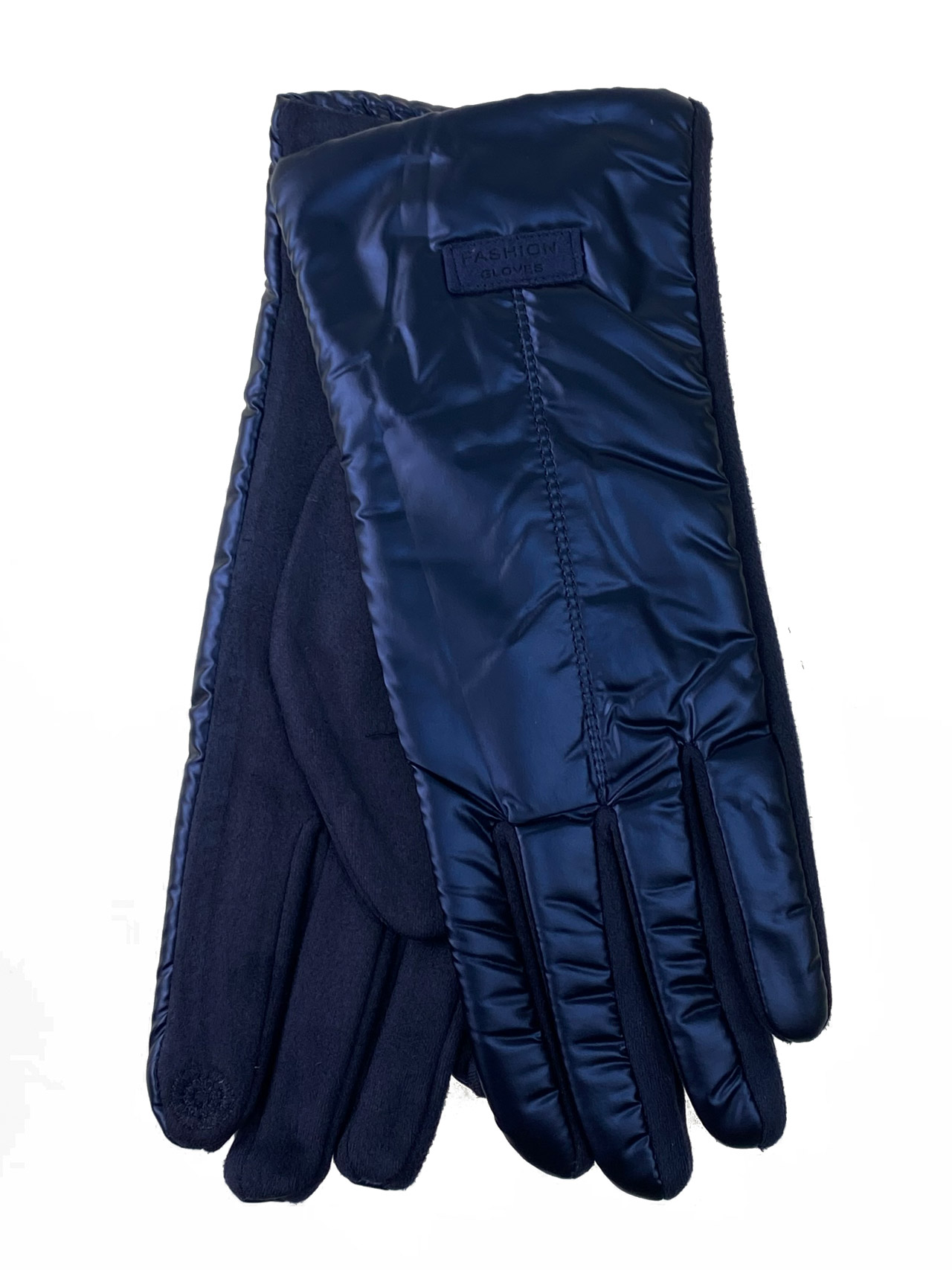 На фото 1 - Теплые женские перчатки, цвет синий