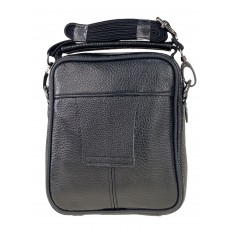 На фото 3 - Кожаная мужская сумка на пояс, чёрный цвет