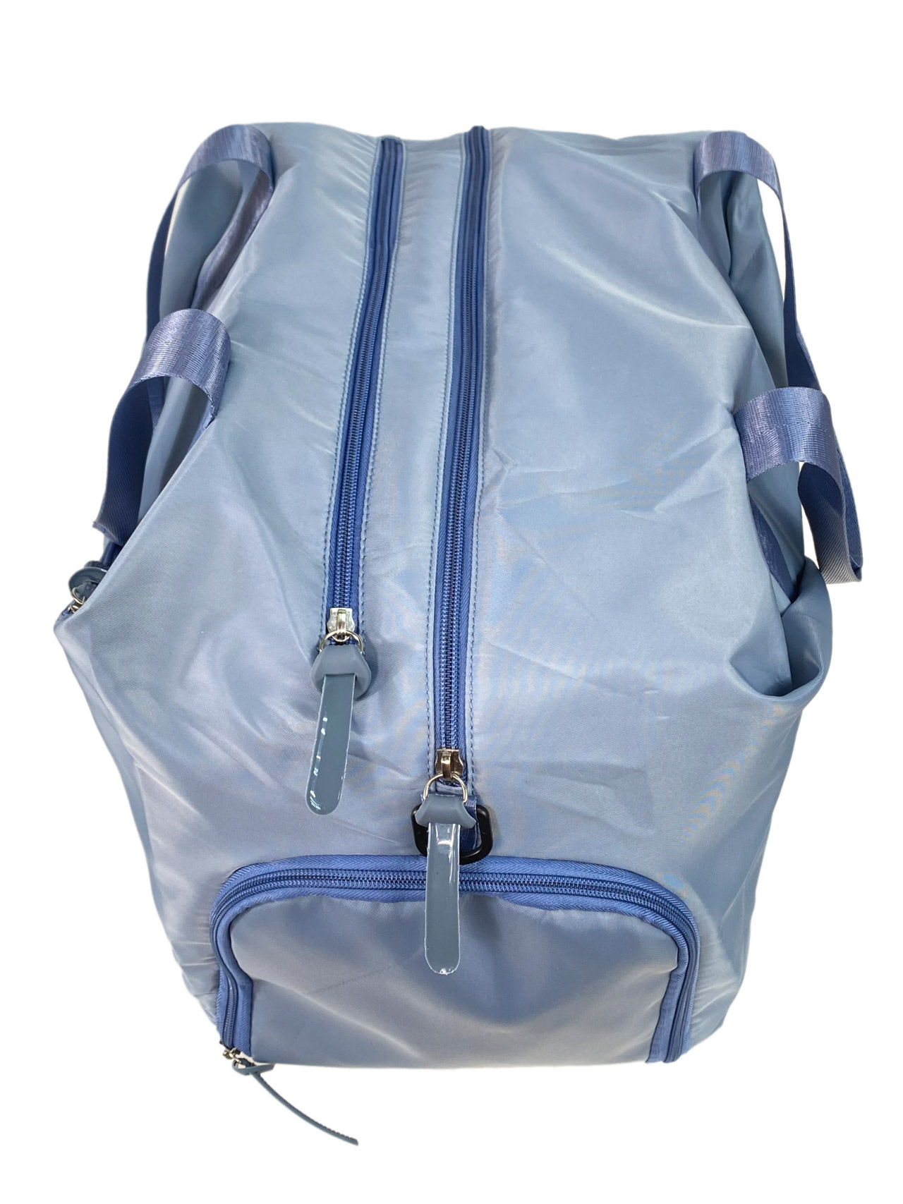 На фото 2 - Дорожная сумка из текстиля, цвет голубой