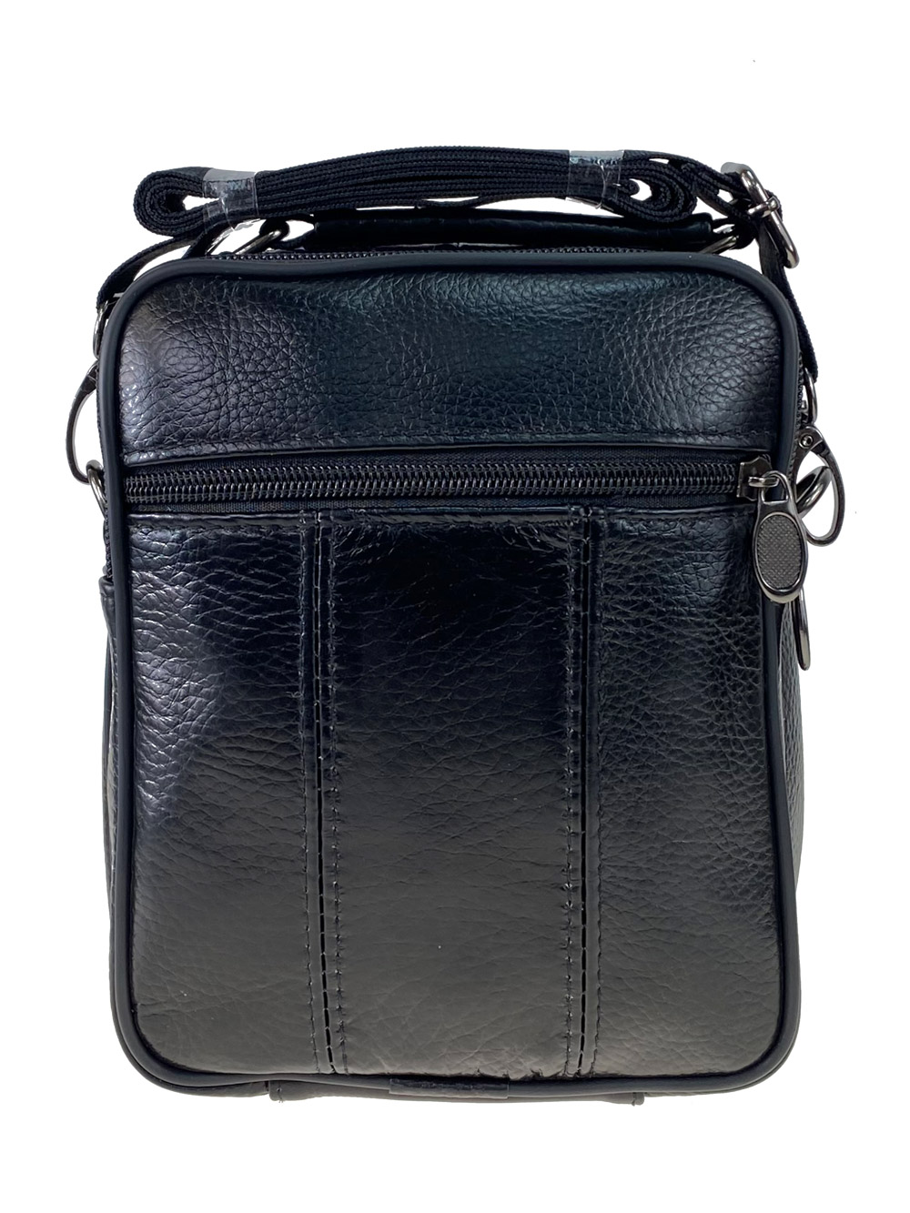 На фото 3 - Сумка кожаная через плечо для мужчин, цвет чёрный