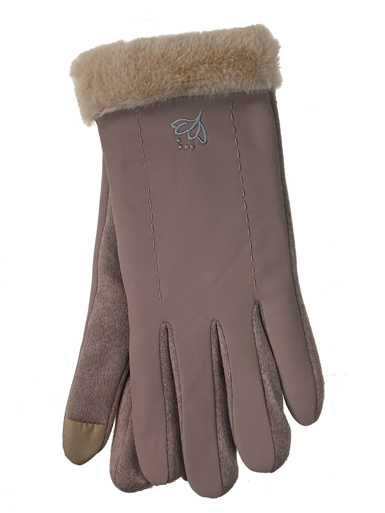 На фото 1 - Женские перчатки утепленные, цвет  бежевый