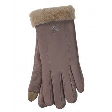 На фото 1 - Женские перчатки утепленные, цвет  бежевый