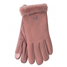 На фото 1 - Женские перчатки утепленные, цвет розовый