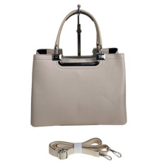 На фото 2 - Женская сумка из искусственной кожи, цвет молочно-бежевый