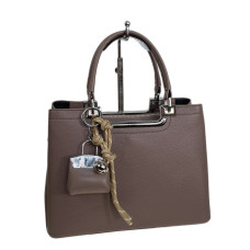 На фото 1 - Женская сумка из искусственной кожи, цвет пыльная роза