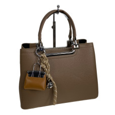 На фото 1 - Женская сумка из искусственной кожи, цвет коричневый