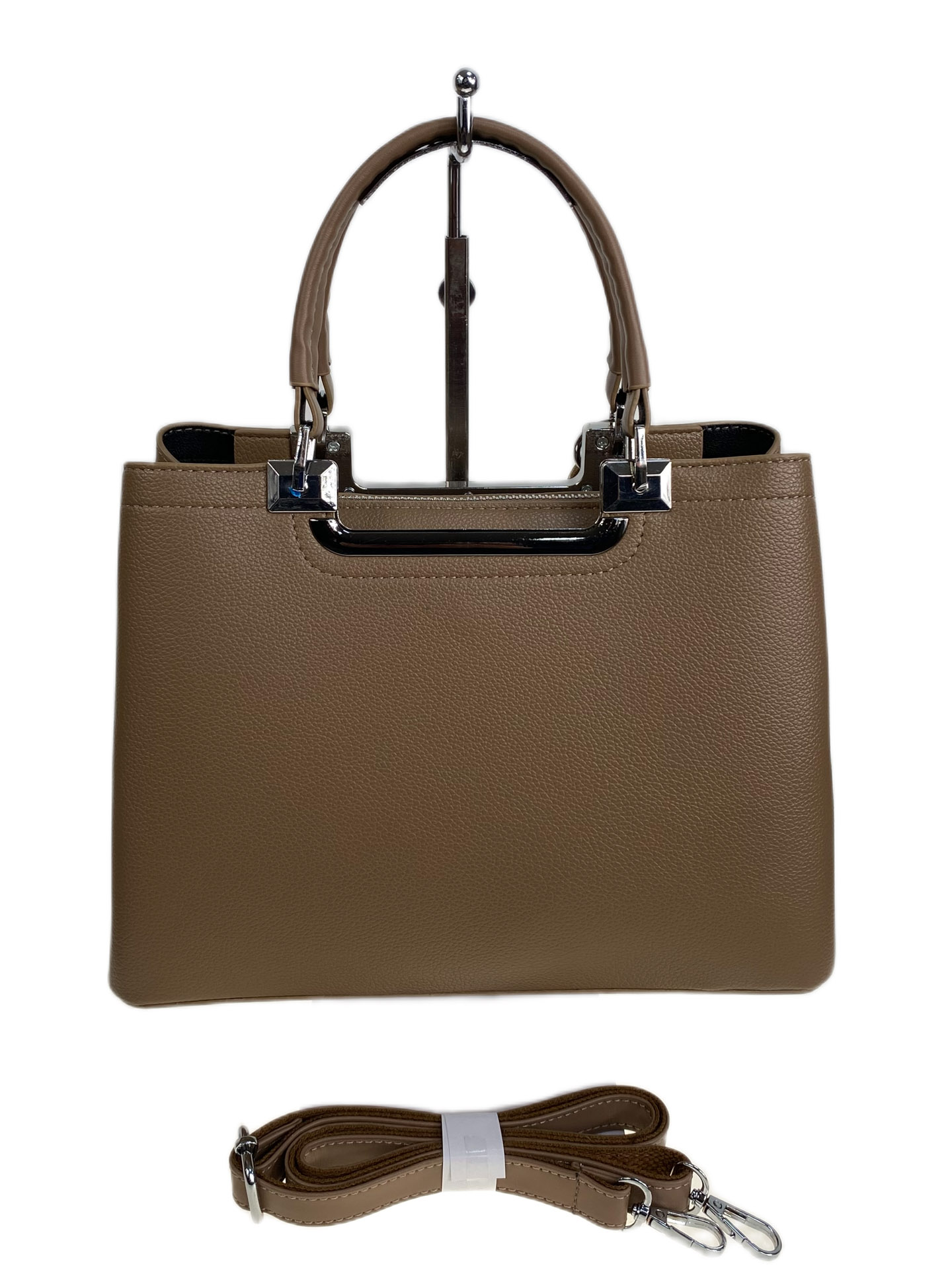 На фото 2 - Женская сумка из искусственной кожи, цвет коричневый