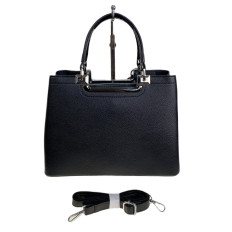 На фото 2 - Женская сумка из искусственной кожи, цвет черный