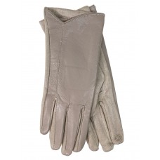 На фото 1 - Элегантные демисезонные перчатки из кожи и велюра, цвет бежевый