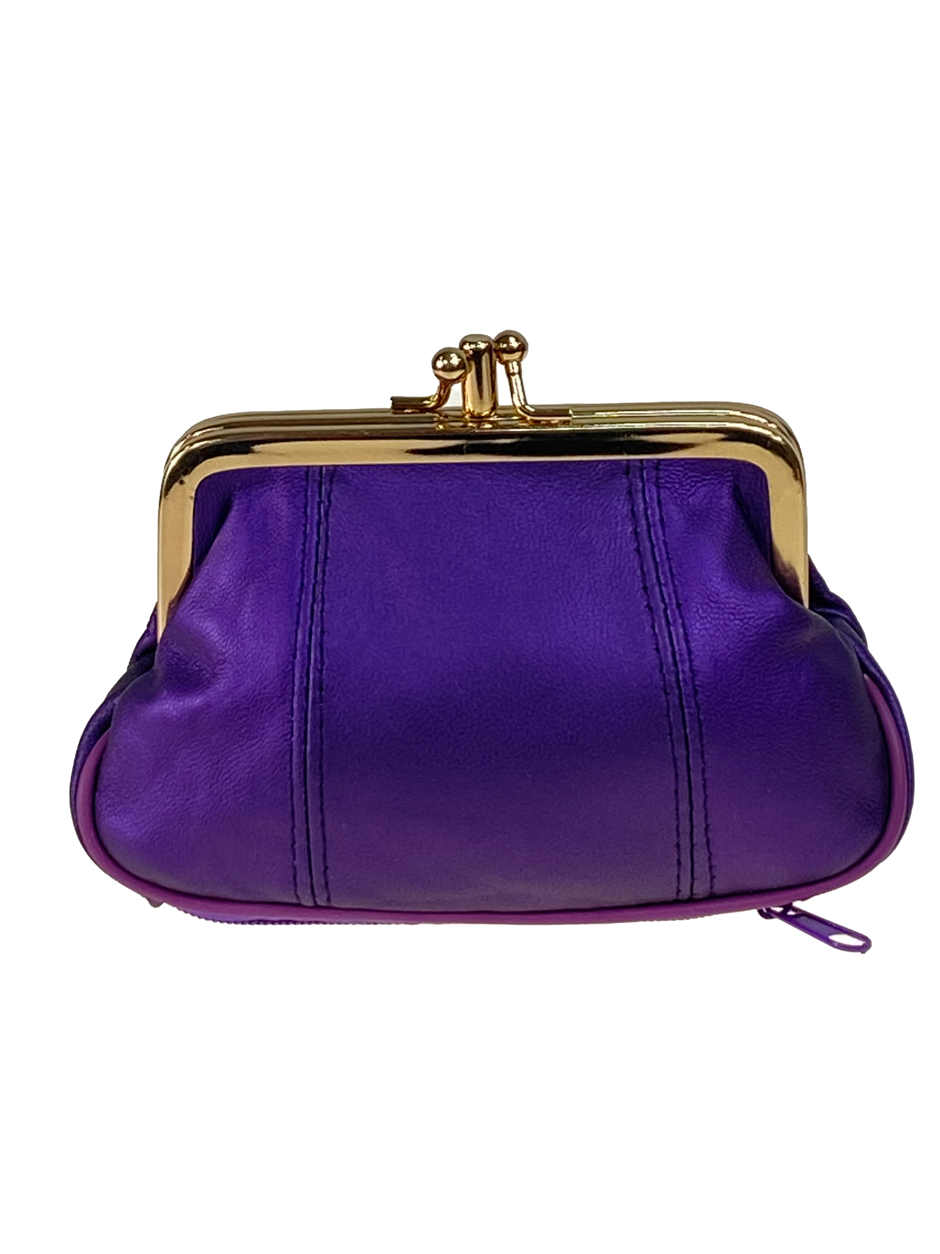 На фото 1 - Женский кошелёк с фермуаром из искусственной кожи, цвет фиолетовый