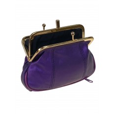 На фото 2 - Женский кошелёк с фермуаром из искусственной кожи, цвет фиолетовый