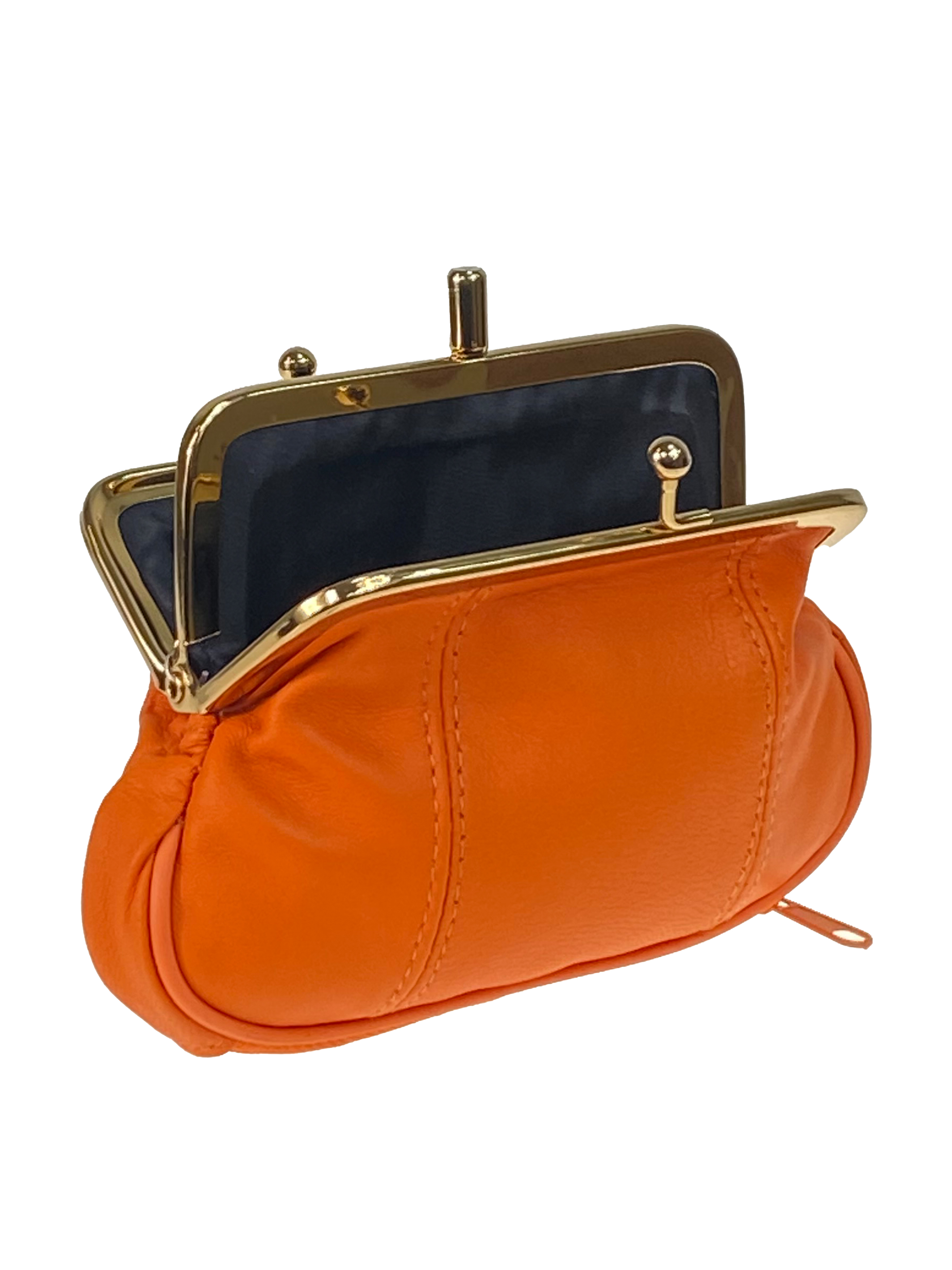 На фото 2 - Женский кошелёк с фермуаром из искусственной кожи, цвет оранжевый