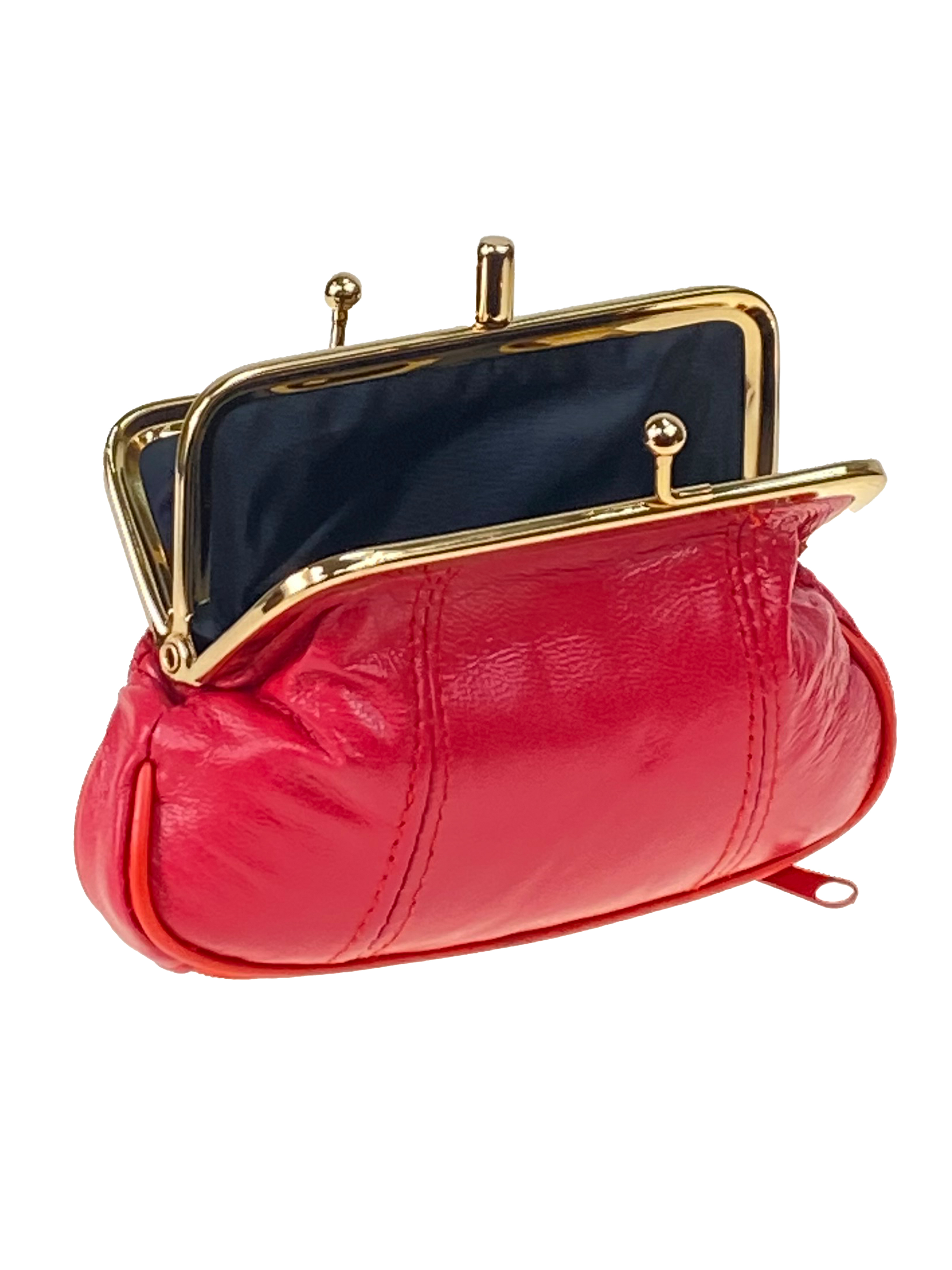 На фото 2 - Женский кошелёк с фермуаром из искусственной кожи, цвет красный