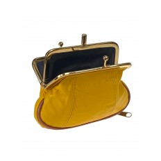 На фото 2 - Женский кошелёк с фермуаром из искусственной кожи, цвет желтый
