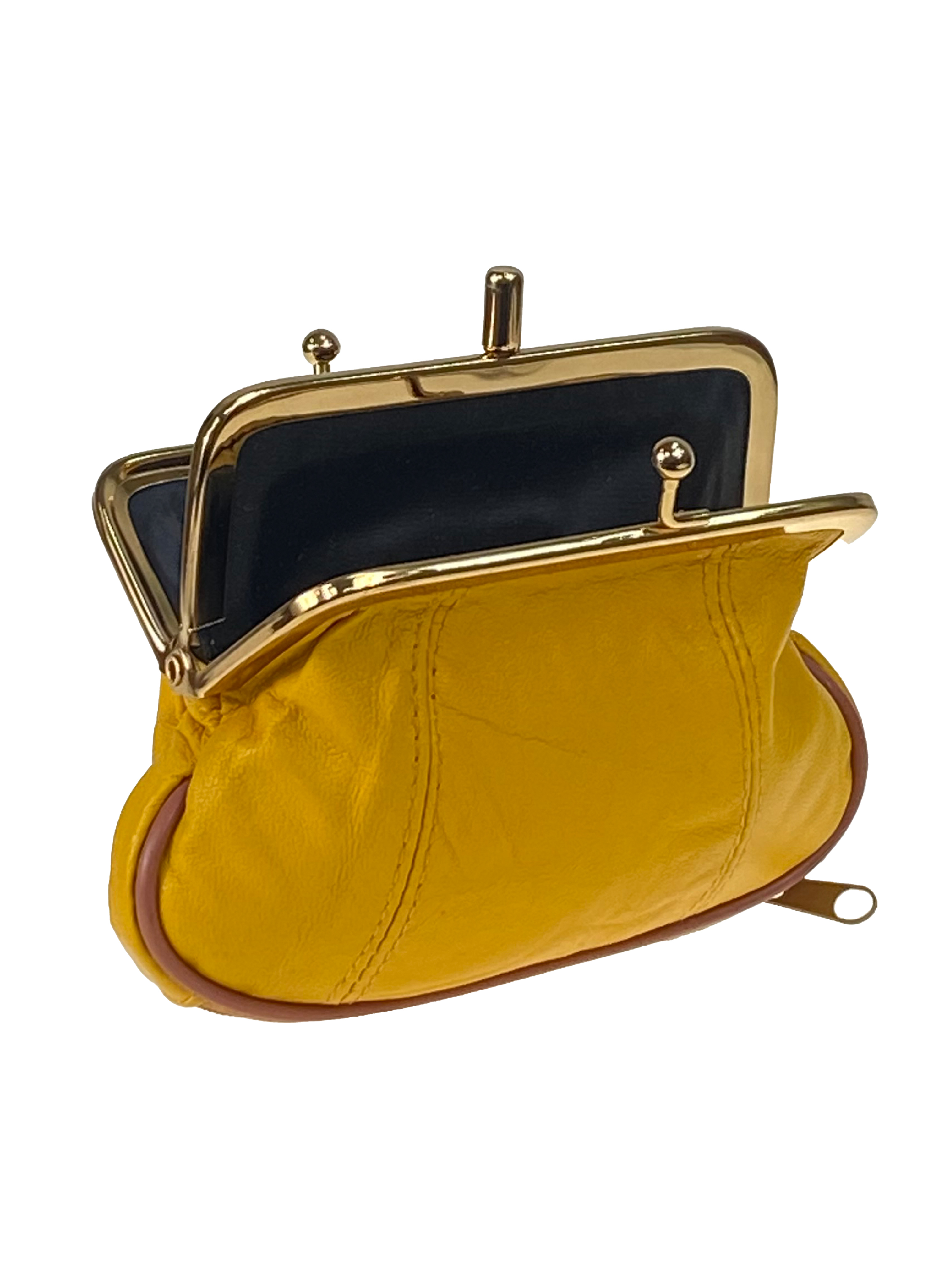 На фото 2 - Женский кошелёк с фермуаром из искусственной кожи, цвет желтый