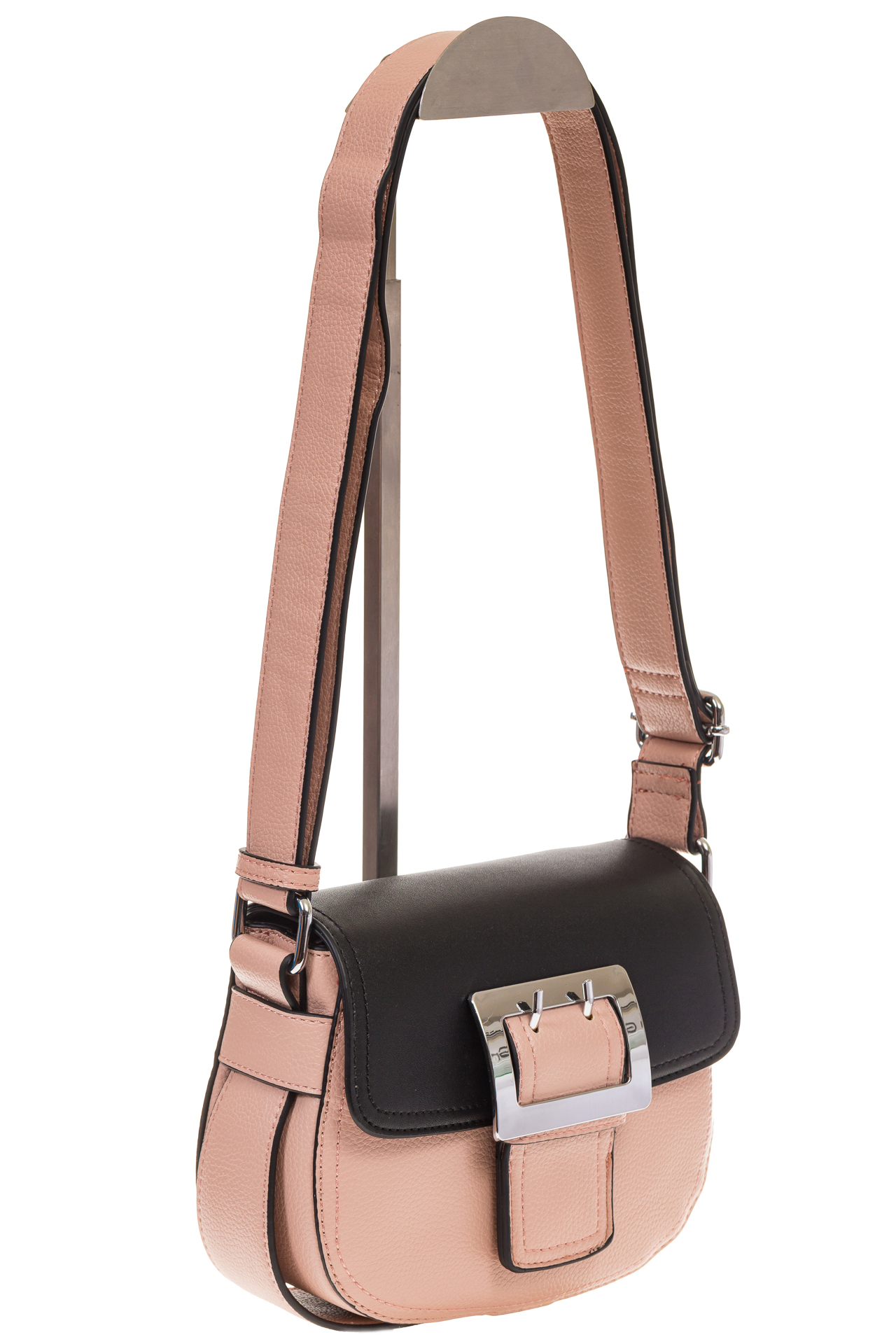 На фото 1 - Сумка saddle bag из розовой эко-кожи Buffalo 1026APN