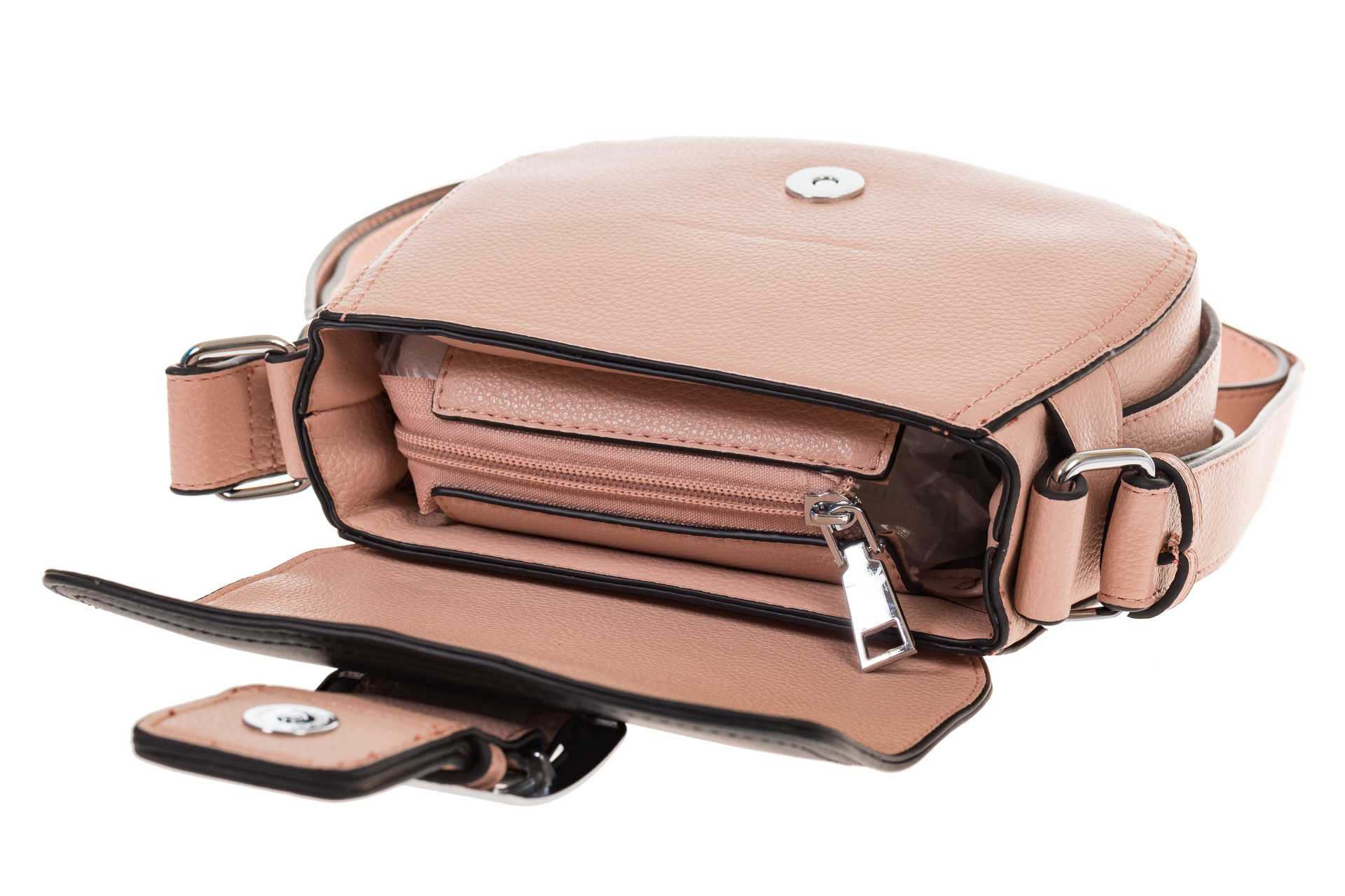 На фото 4 - Сумка saddle bag из розовой эко-кожи Buffalo 1026APN