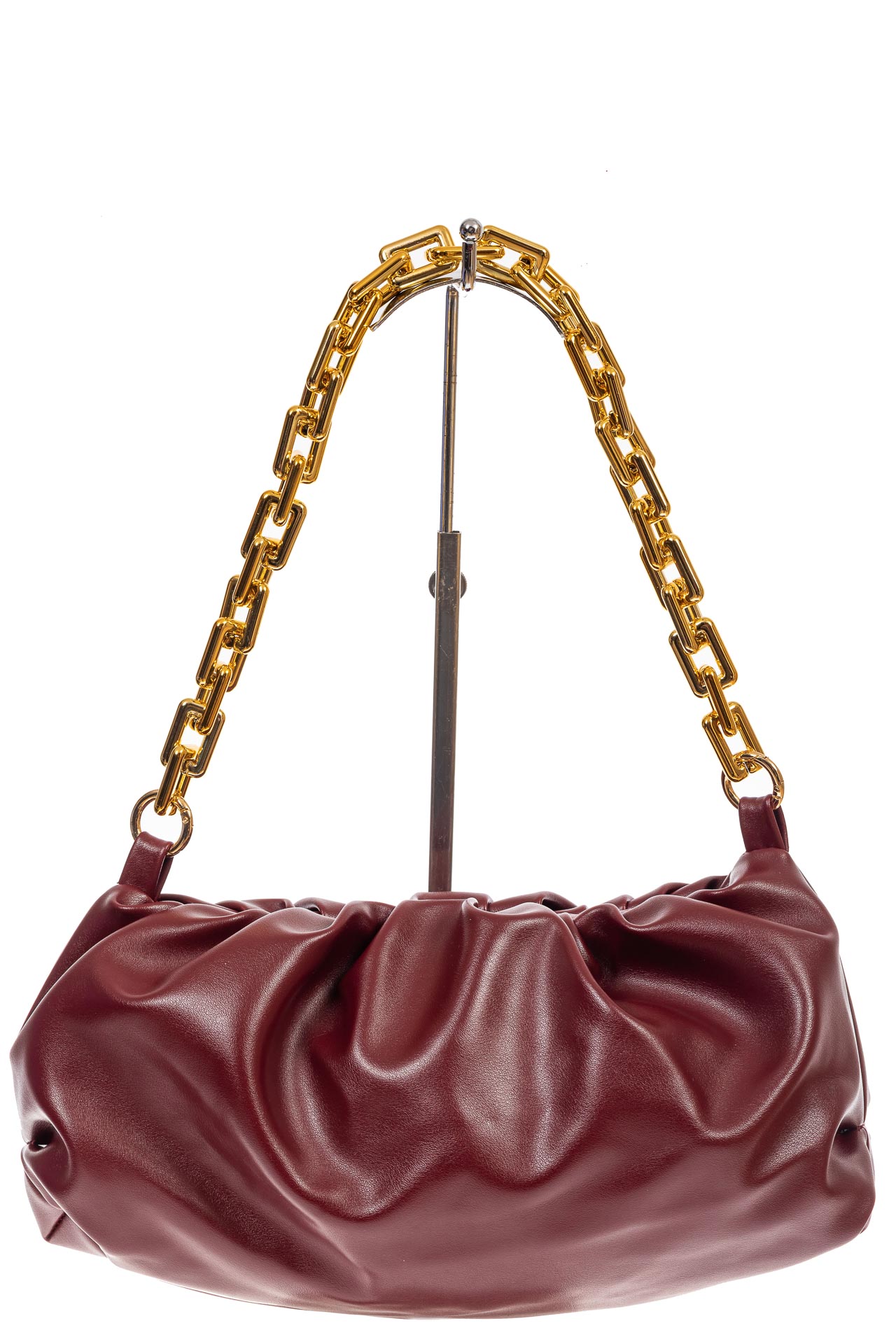 На фото 2 - Театральная женская сумка из искусственной кожи, цвет бордовый