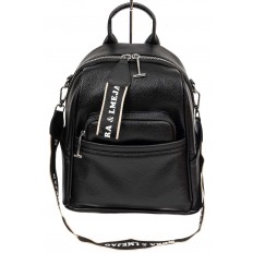 На фото 2 - Женская сумка-рюкзак из искусственной кожи, цвет чёрный