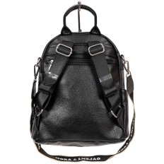 На фото 3 - Женская сумка-рюкзак из искусственной кожи, цвет чёрный