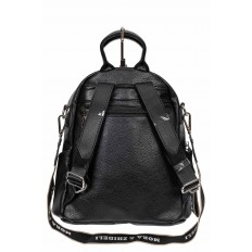 На фото 3 - Сумка-рюкзак молодёжная из фактурной искусственной кожи, цвет чёрный
