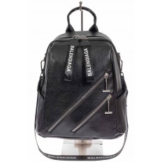 На фото 2 - Сумка-рюкзак из фактурной экокожи, цвет чёрный