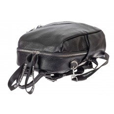 На фото 4 - Сумка-рюкзак из фактурной экокожи, цвет чёрный