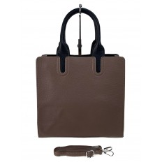 На фото 2 - Женская сумка из искусственной кожи цвет коричневый