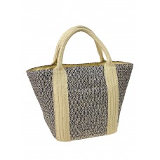 На фото 1 - Женская плетеная сумка из соломы, цвет мультицвет