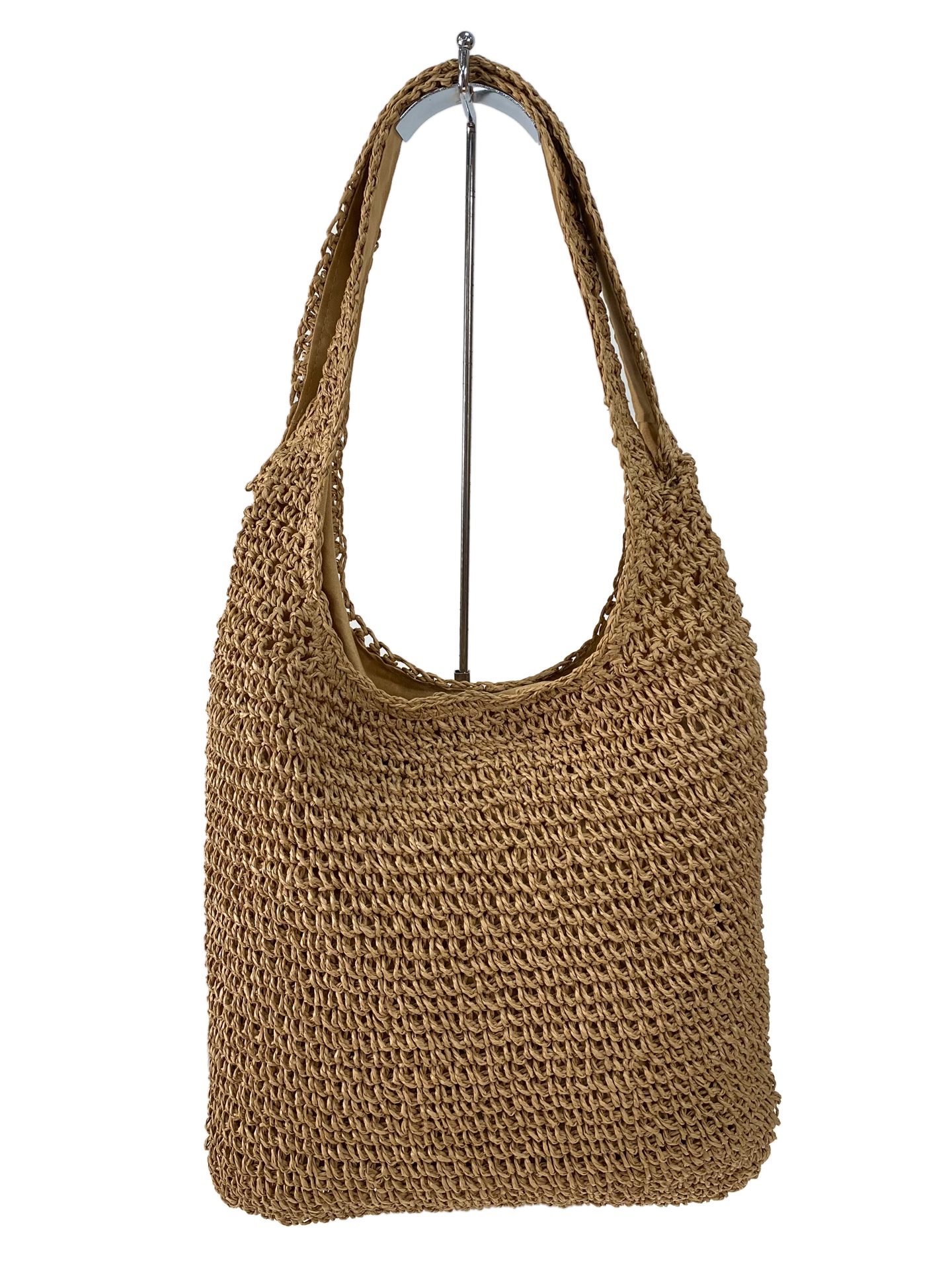 На фото 2 - Летняя сумка-шоппер из джута, цвет крафт