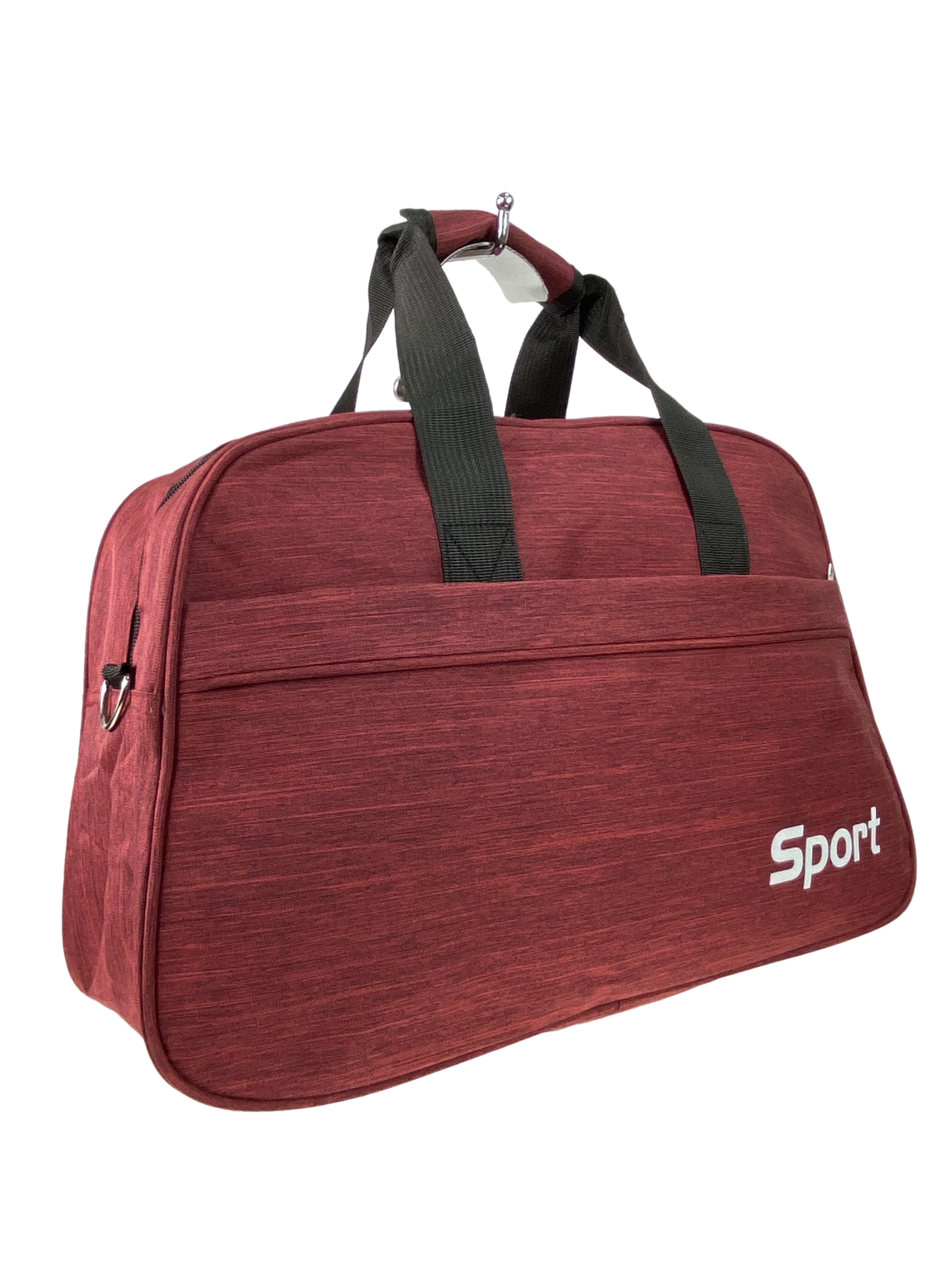 На фото 1 - Дорожно-спортивная сумка из текстиля, цвет бордовый