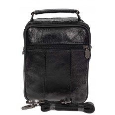 На фото 3 - Небольшая мужская сумка под документы из натуральной кожи, цвет чёрный