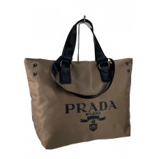 На фото 1 - Текстильная сумка шоппер на молнии, цвет  коричневый