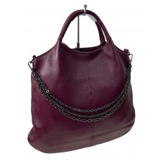 На фото 3 - Женская сумка  из натуральной кожи, цвет фиолетовый