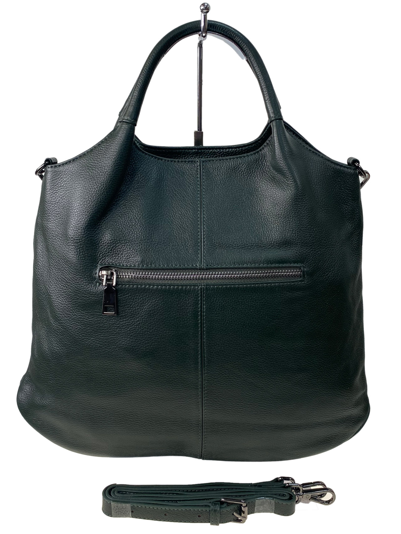 На фото 2 - Женская сумка  из натуральной кожи, цвет зеленый
