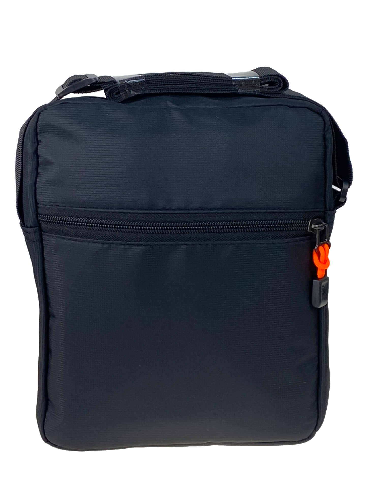 На фото 2 - Мужская сумка из текстиля, цвет черный с серым